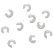 Caches perles à écraser 2 mm - Placage argent fin x25