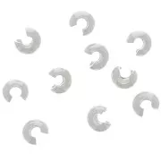 Caches perles à écraser 2 mm - Placage argent fin x25