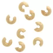 Caches perles à écraser 3 mm - Doré à l'or fin x25