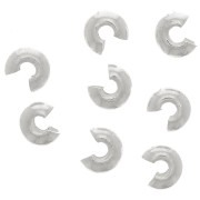 Caches perles à écraser 3 mm - Placage Argent fin x25