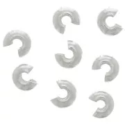 Caches perles à écraser 3 mm - Placage Argent fin x25