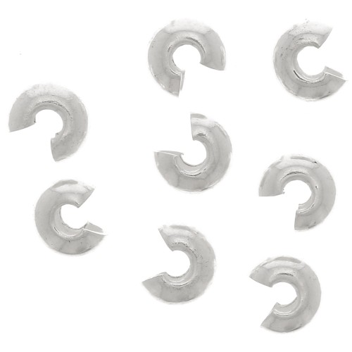 Caches perles à écraser 3 mm - Placage Argent fin x25