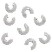 Caches perles à écraser 4 mm - Placage Argent fin x25