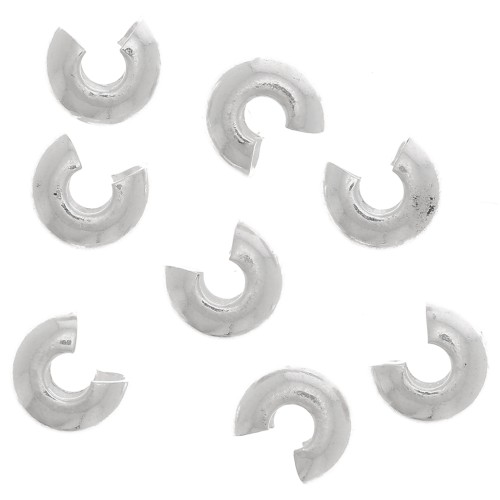 Caches perles à écraser 4 mm - Placage Argent fin x25