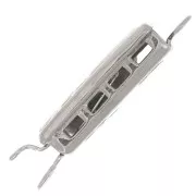 Fermoir rectangle à clipser 18x6 mm - motif arabesques - Rhodié x1