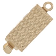 Fermoir rectangle texturé à clipser 18x6 mm - Doré x1|raw }}