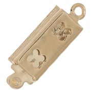 Fermoir rectangle texturé à clipser 18x6 mm - Doré x1