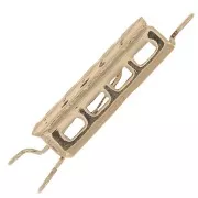 Fermoir rectangle texturé à clipser 18x6 mm - Doré x1