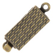 Fermoir rectangle texturé à clipser 18x6 mm - Bronze x1|raw }}