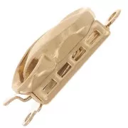 Fermoir rectangle à clipser 18x8 mm - motif infini - Doré x1