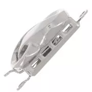 Fermoir rectangle à clipser 18x8 mm - motif infini - White Bronze x1