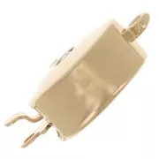 Fermoir rond à clipser strassé 17.5x12 mm - Doré - Crystal x1