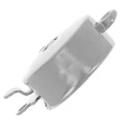 Fermoir rond à clipser strassé 17.5x12 mm - Rhodié - Crystal x1