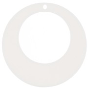 Pendentif rond évidé en acrylique 50 mm - Ecru x1