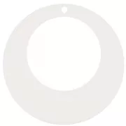 Pendentif rond évidé en acrylique 50 mm - Ecru x1