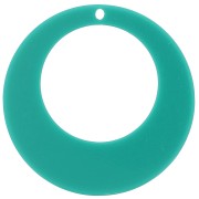 Pendentif rond évidé en acrylique 50 mm - Vert turquoise x1