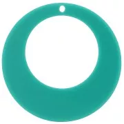 Pendentif rond évidé en acrylique 50 mm - Vert turquoise x1
