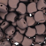 Perles en verre Ginko Duo 2 trous 7.5x7.5 mm - Dark Bronze Mat x10g|raw }}