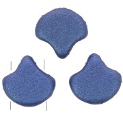 Perles en verre Ginko Duo 2 trous 7.5x7.5 mm - Metallic Suede Blue x10g