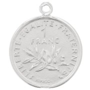 Breloque pièce de monnaie 16mm - 1 Franc - Argent 925 x1|raw }}