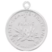 Breloque pièce de monnaie 16mm - 1 Franc - Argent 925 x1