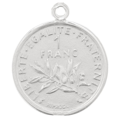 Breloque pièce de monnaie 16mm - 1 Franc - Argent 925 x1