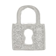 Breloque cadenas avec oxydes de zirconium 10x7 mm - Argent 925 - Crystal x1