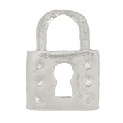Breloque cadenas avec oxydes de zirconium 10x7 mm - Argent 925 - Crystal x1