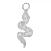 Breloque serpent avec oxydes de zirconium 15x5 mm - Argent 925 - Crystal x1