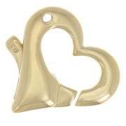 Fermoir coeur mousqueton 14 mm - Argent 925 Doré à l'or fin x1