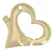 Fermoir coeur mousqueton 14 mm - Argent 925 Doré à l'or fin x1
