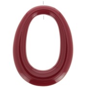 Pendentif ovale évidé en résine opaque 44x33 mm - Bordeaux x1|raw }}