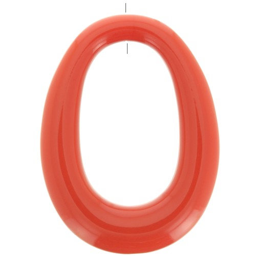 Pendentif ovale évidé en résine opaque 44x33 mm - Terre cuite x1