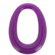 Pendentif ovale évidé en résine opaque 44x33 mm - Prune x1