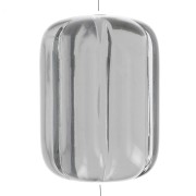 Perle tube striée 25x18 mm en résine transparente - Gris foncé x1