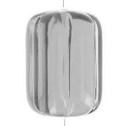 Perle tube striée 25x18 mm en résine transparente - Gris foncé x1