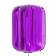 Perle tube striée 25x18 mm en résine transparente - Violet x1