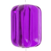 Perle tube striée en résine transparente 25x18 mm - Violet x1