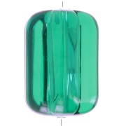 Perle tube striée en résine transparente 25x18 mm - Vert foncé x1