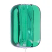 Perle tube striée en résine transparente 25x18 mm - Vert foncé x1