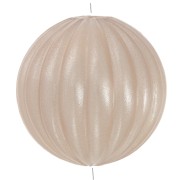 Perle ronde striée en résine opaque 16 mm - Beige nacré x1