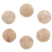 Perle ronde striée en résine opaque 16 mm - Beige marbré x1