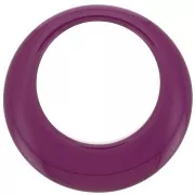 Pendentif rond évidé en résine opaque 50 mm - Aubergine x1
