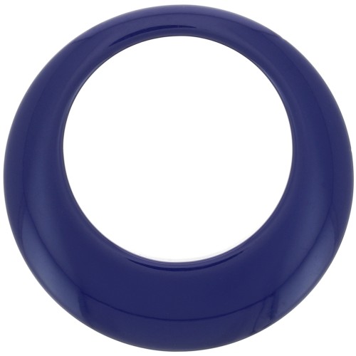 Pendentif rond évidé en résine opaque 50 mm - Bleu marine x1