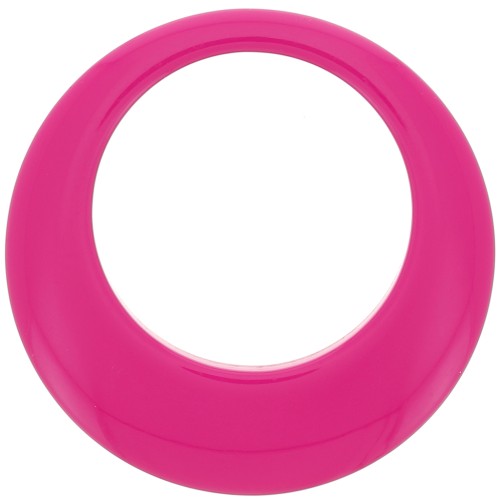 Pendentif rond évidé en résine opaque 50 mm - Fuchsia x1