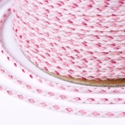 Cordon en coton tressé 2 mm - Rose clair - Rose x1m