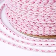 Cordon en coton tressé 2 mm - Rose clair - Rose x1m