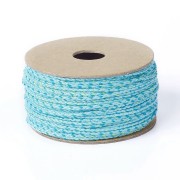 Cordon en coton tressé 2 mm - Bleu Clair - Turquoise - Vert Clair x1m|raw }}