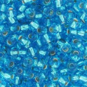 Preciosa Perles rocailles 11/0 2 mm - Aquamarine Silver Lined x20g|raw }}