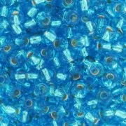 Preciosa Perles rocailles 11/0 2 mm - Aquamarine Silver Lined x20g
